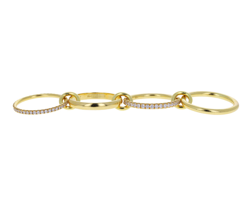 Gold and Diamond Polaris Four Ring Band