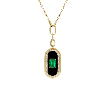 Emerald Battuta Pendant Necklace