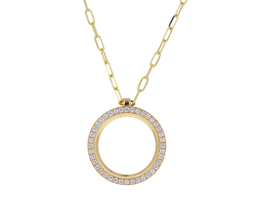 Onyx and Diamond George Pendant Necklace