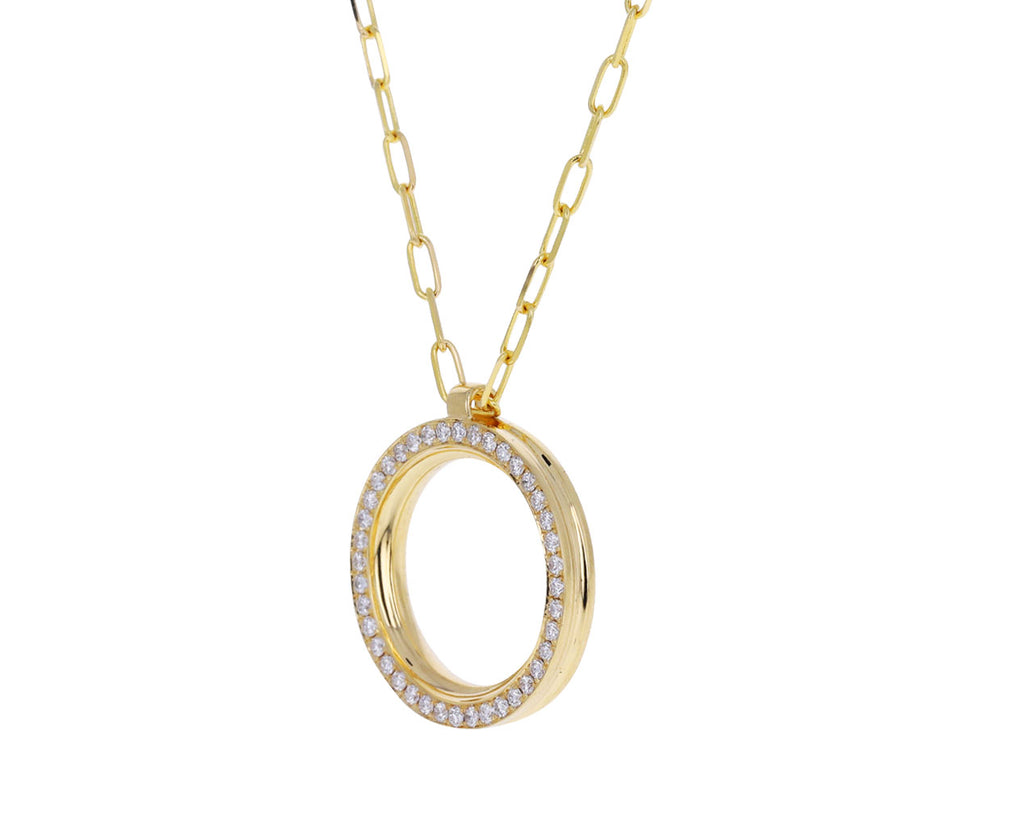Onyx and Diamond George Pendant Necklace