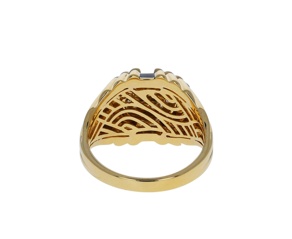 Emerald, Diamond and Mother-of-Pearl Alara Signet Ring