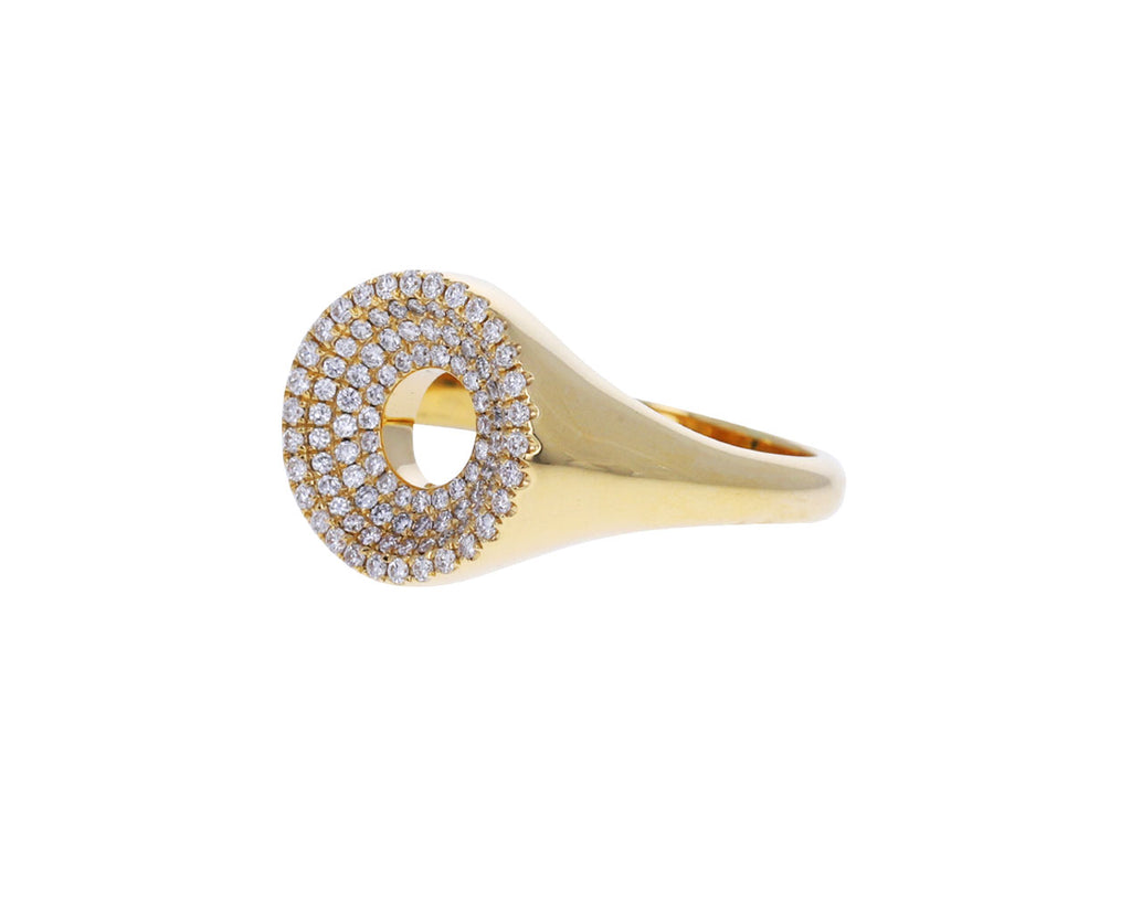 Diamond Drew Signet Ring