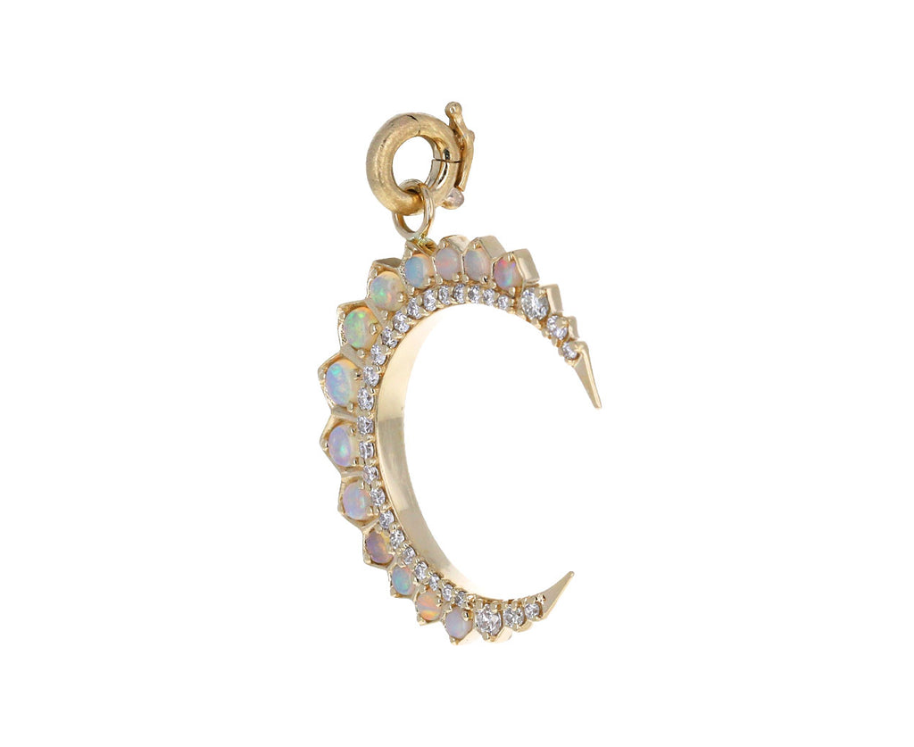 Diamond and Opal Crescent Estelle Charm Pendant ONLY