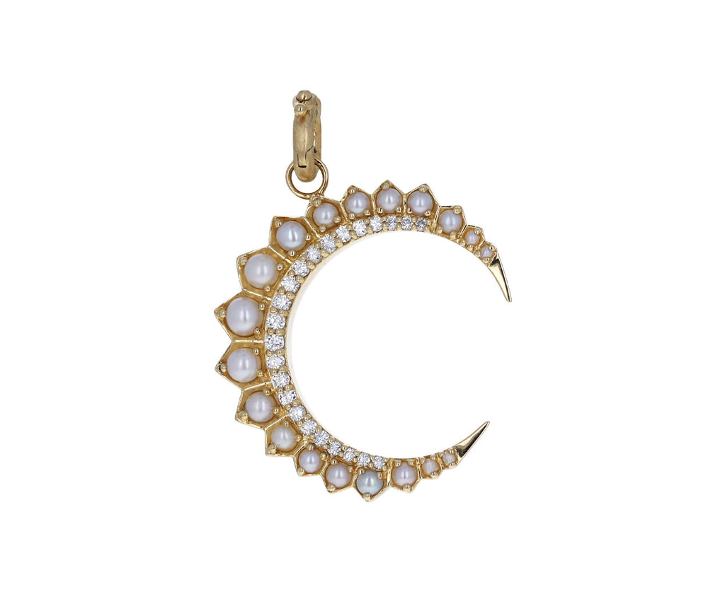 Pearl and Diamond Crescent Estelle Charm ONLY