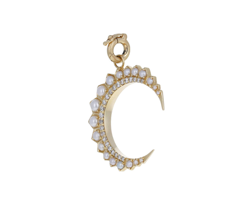 Pearl and Diamond Crescent Estelle Charm ONLY