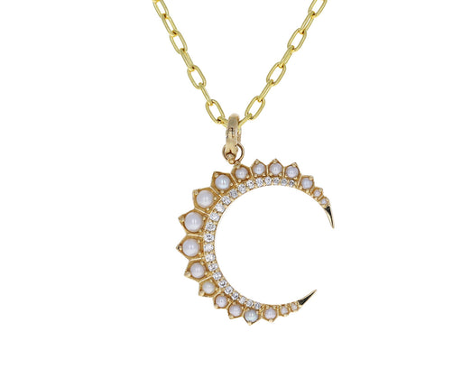 Pearl and Diamond Crescent Estelle Charm ONLY