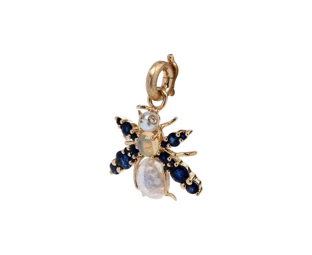 Storrow Blue Sapphire and Moonstone Beatrice Bee Charm ONLY Side View