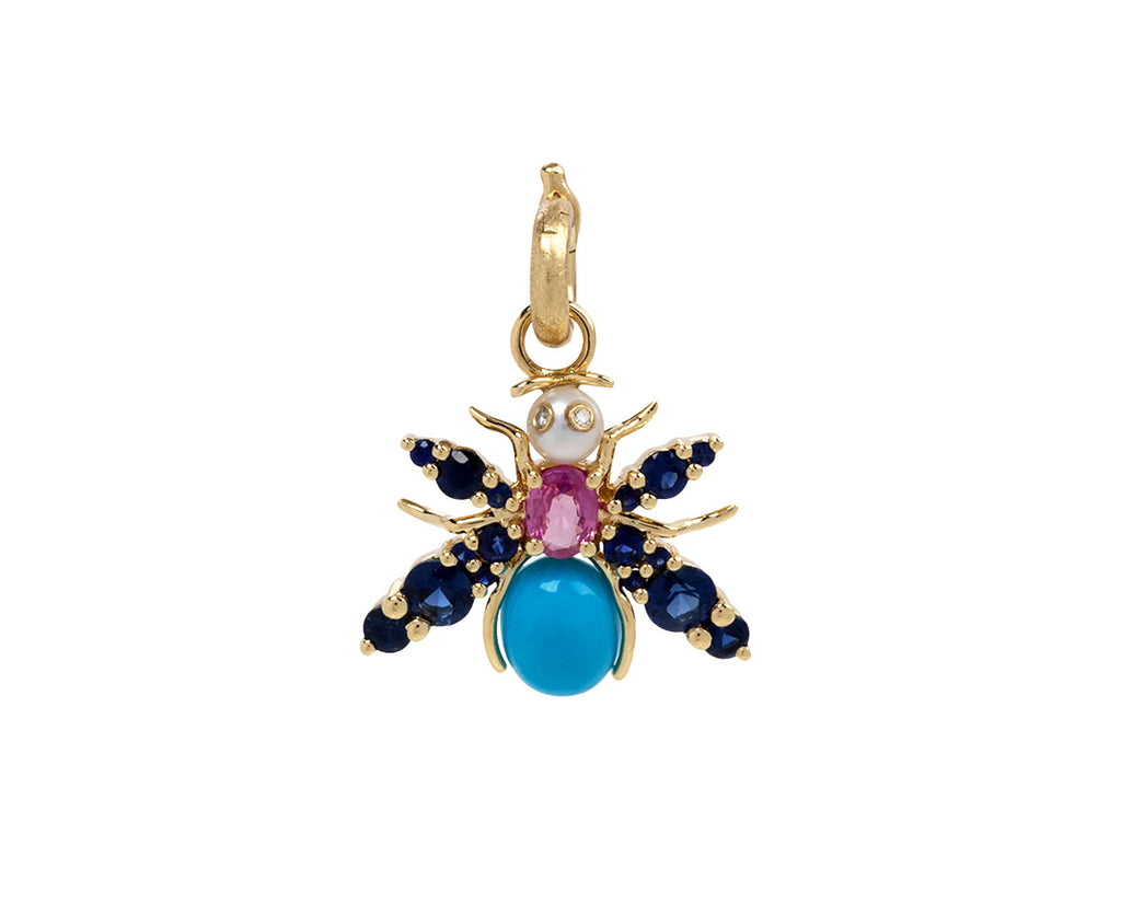 Storrow Blue Sapphire and Turquoise Beatrice Bee Charm Pendant ONLY
