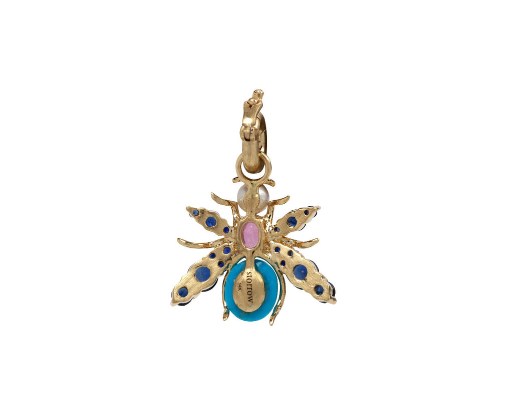 Storrow Blue Sapphire and Turquoise Beatrice Bee Charm Pendant ONLY Back