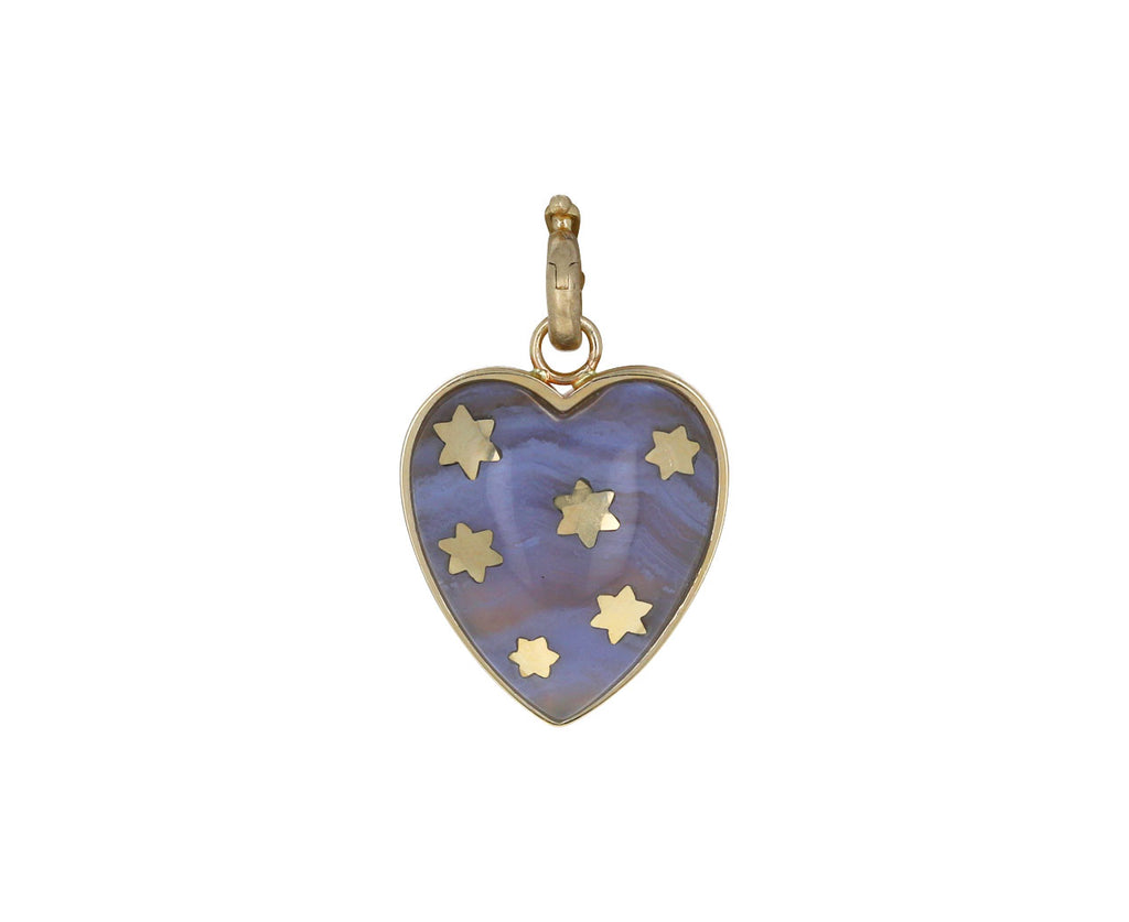 Blue Chalcedony Anna Heart Charm Pendant ONLY