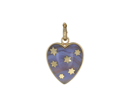 Blue Chalcedony Anna Heart Charm Pendant ONLY