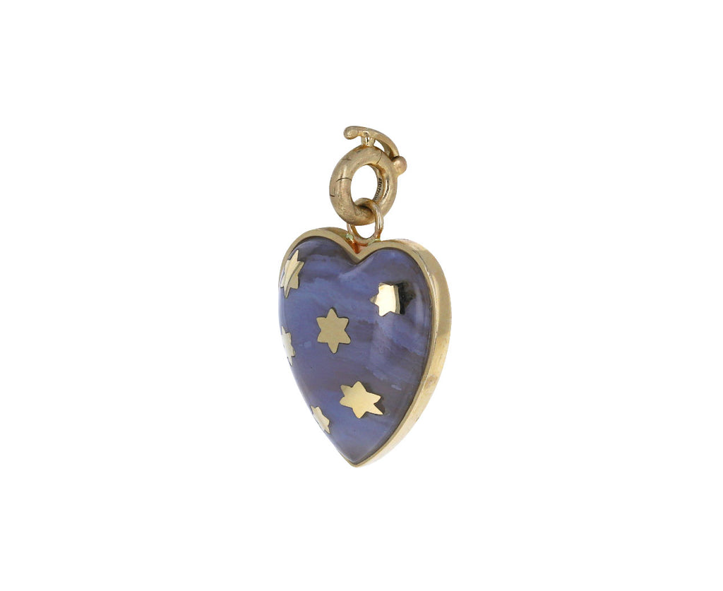 Blue Chalcedony Anna Heart Charm Pendant ONLY