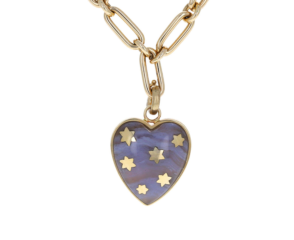 Blue Chalcedony Anna Heart Charm Pendant ONLY