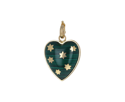 Malachite Star Heart Charm ONLY