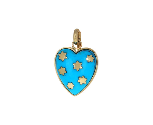 Turquoise Star Heart Charm ONLY