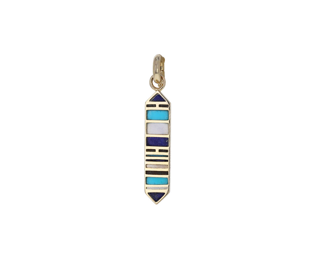 Multi Gem Striped Ribbon Plaque Elizabeth Charm ONLY - TWISTonline 