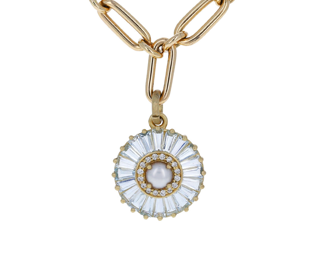 Aquamarine Pearl Emily Charm Pendant ONLY