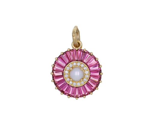 Pink Tourmaline Pearl Emily Charm Pendant ONLY