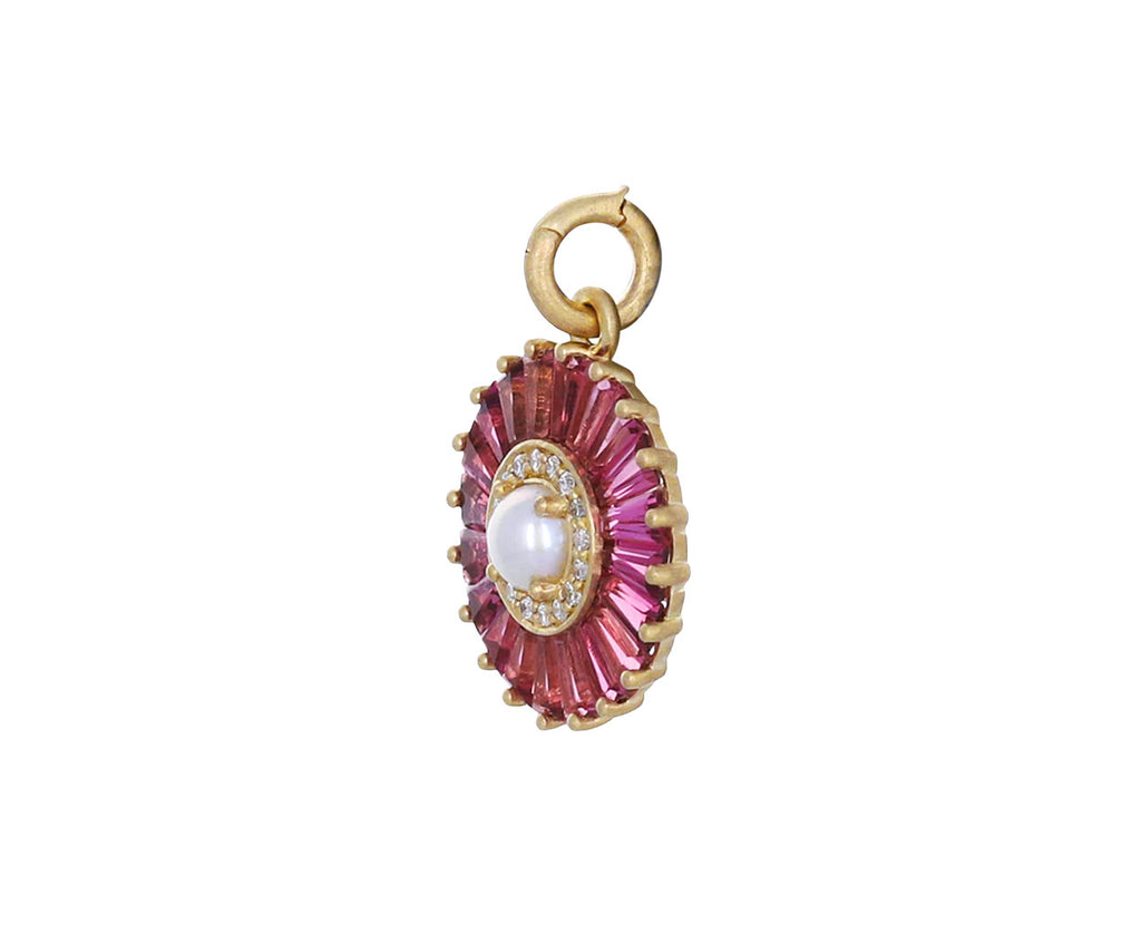 Pink Tourmaline Pearl Emily Charm Pendant ONLY