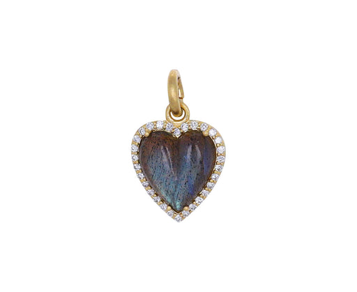 Labradorite Diamond Alana Heart Charm ONLY