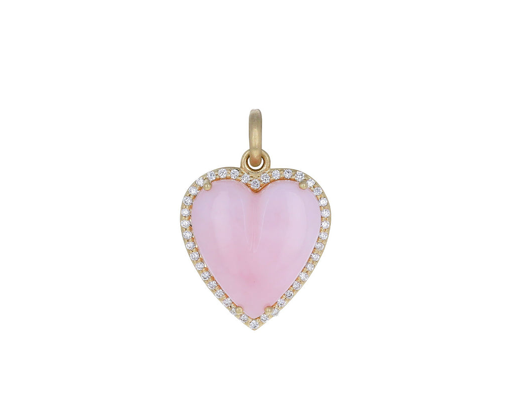 Large Pink Opal and Diamond Alana Heart Charm Pendant ONLY