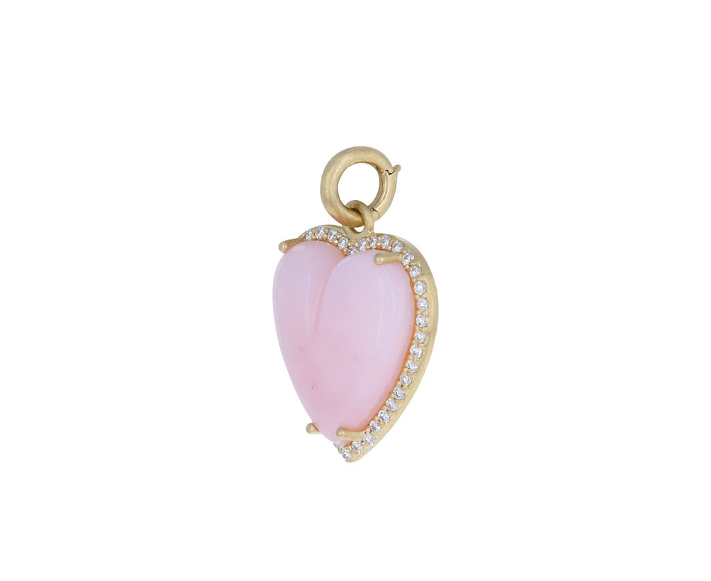 Large Pink Opal and Diamond Alana Heart Charm Pendant ONLY