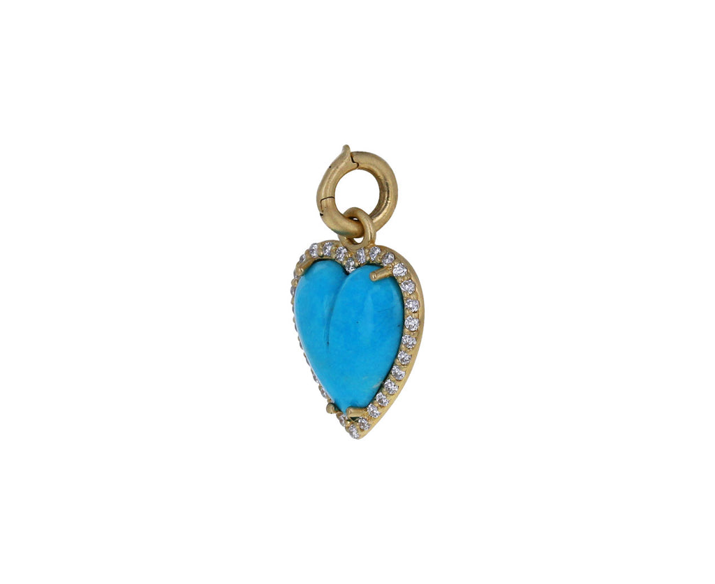 Turquoise Diamond Heart Alana Charm ONLY