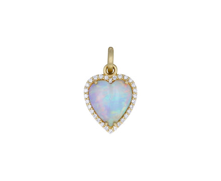 White Opal and Diamond Alana Charm Pendant ONLY