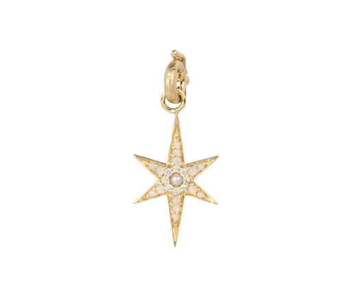 Pearl, Diamond and Opal Star Stella Charm Pendant ONLY