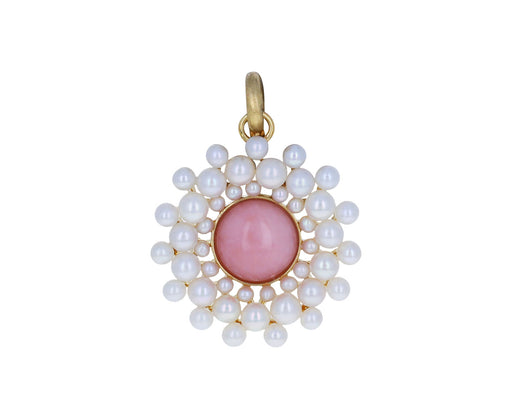 Pink Opal and Pearl Juliet Cluster Charm ONLY