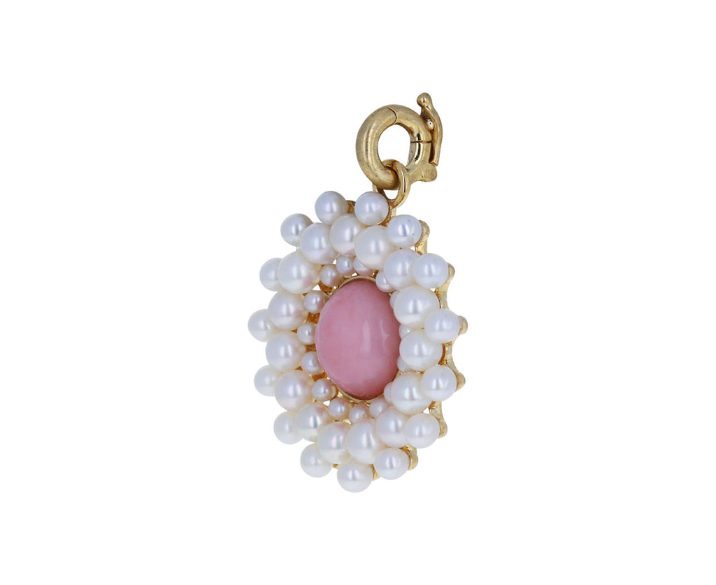 Pink Opal and Pearl Juliet Cluster Charm ONLY