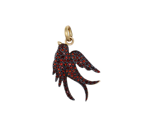 Garnet Birdie Charm Pendant ONLY
