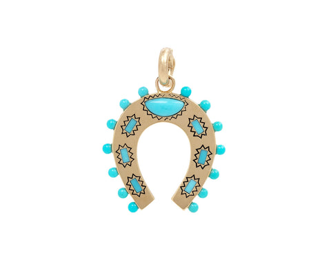 Storrow Turquoise Holly Horseshoe Charm ONLY