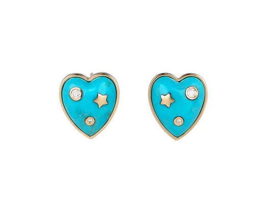 Turquoise Anna Heart Stud Earrings