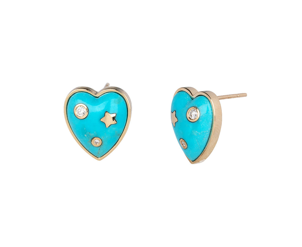 Turquoise Anna Heart Stud Earrings