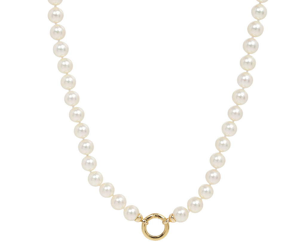Storrow Tapered Japanese Akoya Pearl Howie Necklace Clasp Front