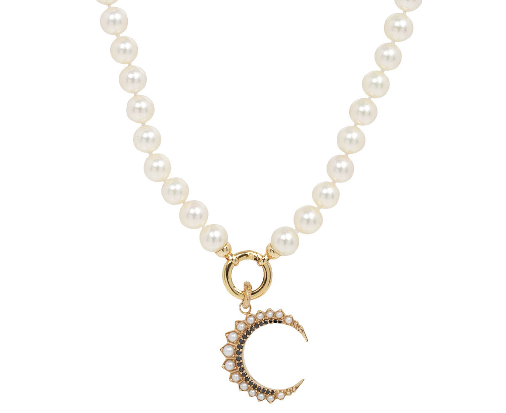 Storrow Tapered Japanese Akoya Pearl Howie Necklace With Charm