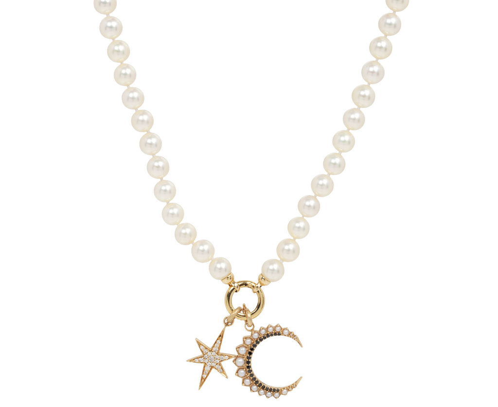 Storrow Tapered Japanese Akoya Pearl Howie Necklace More Two Charms