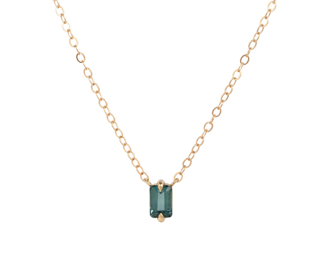 Blue Tourmaline Pendant Necklace