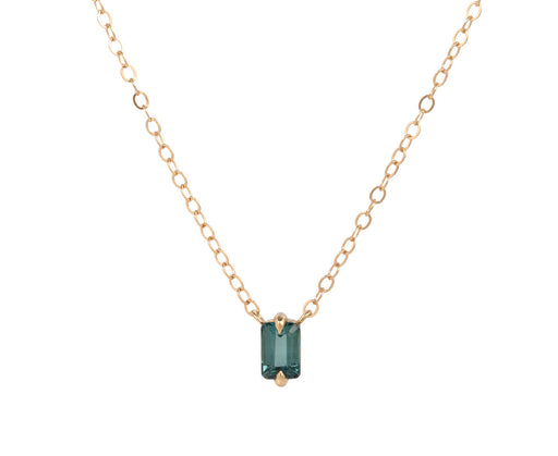 Blue Tourmaline Pendant Necklace