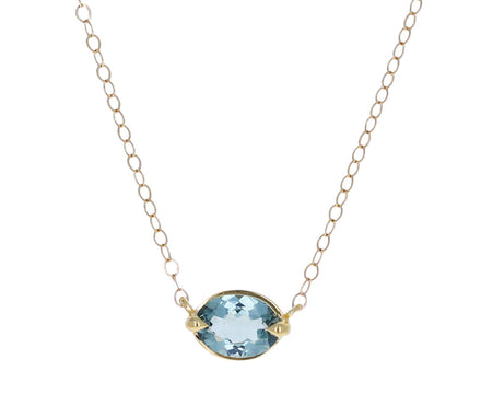 Oval Light Blue Tourmaline Necklace