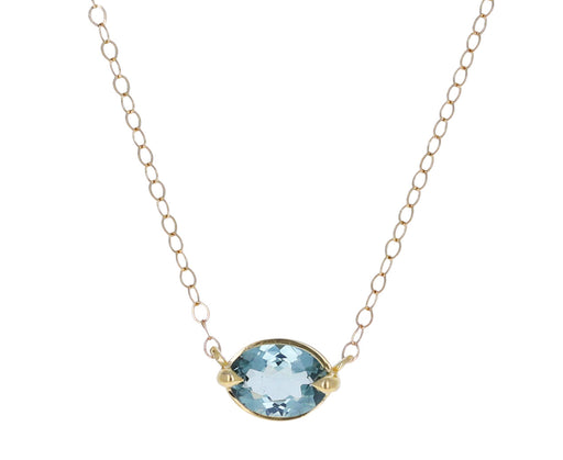 Oval Light Blue Tourmaline Necklace