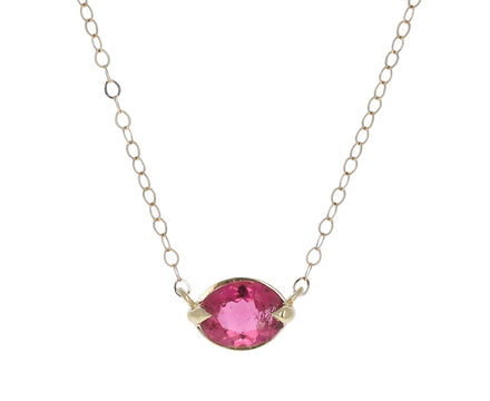 Oval Pink Tourmaline Necklace