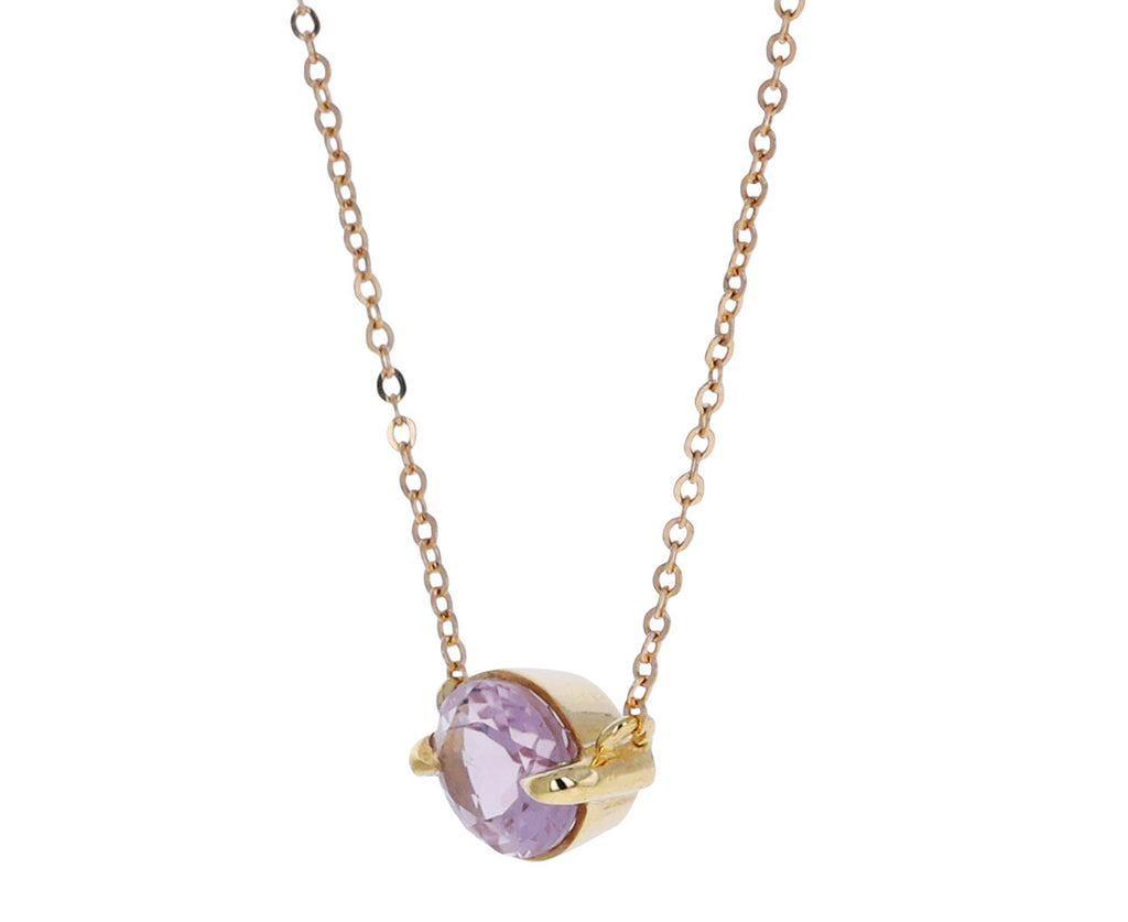 Pale Plum Oval Tourmaline Pendant Necklace