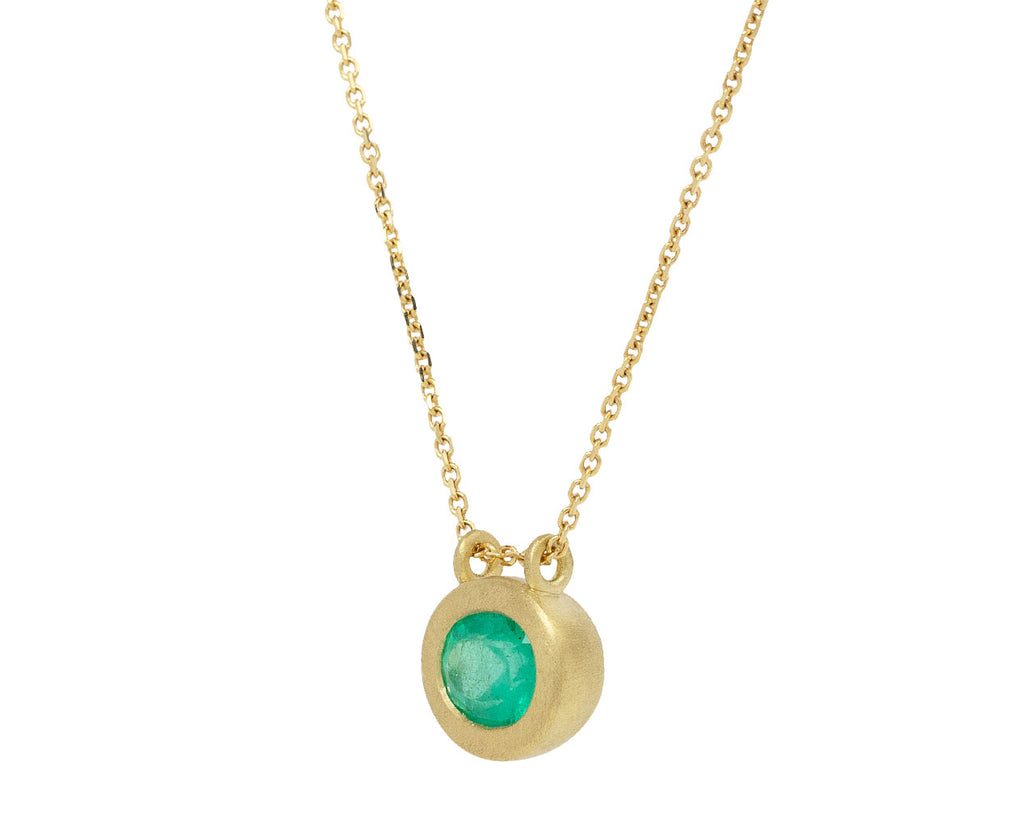Oval Colombian Emerald Pendant Necklace