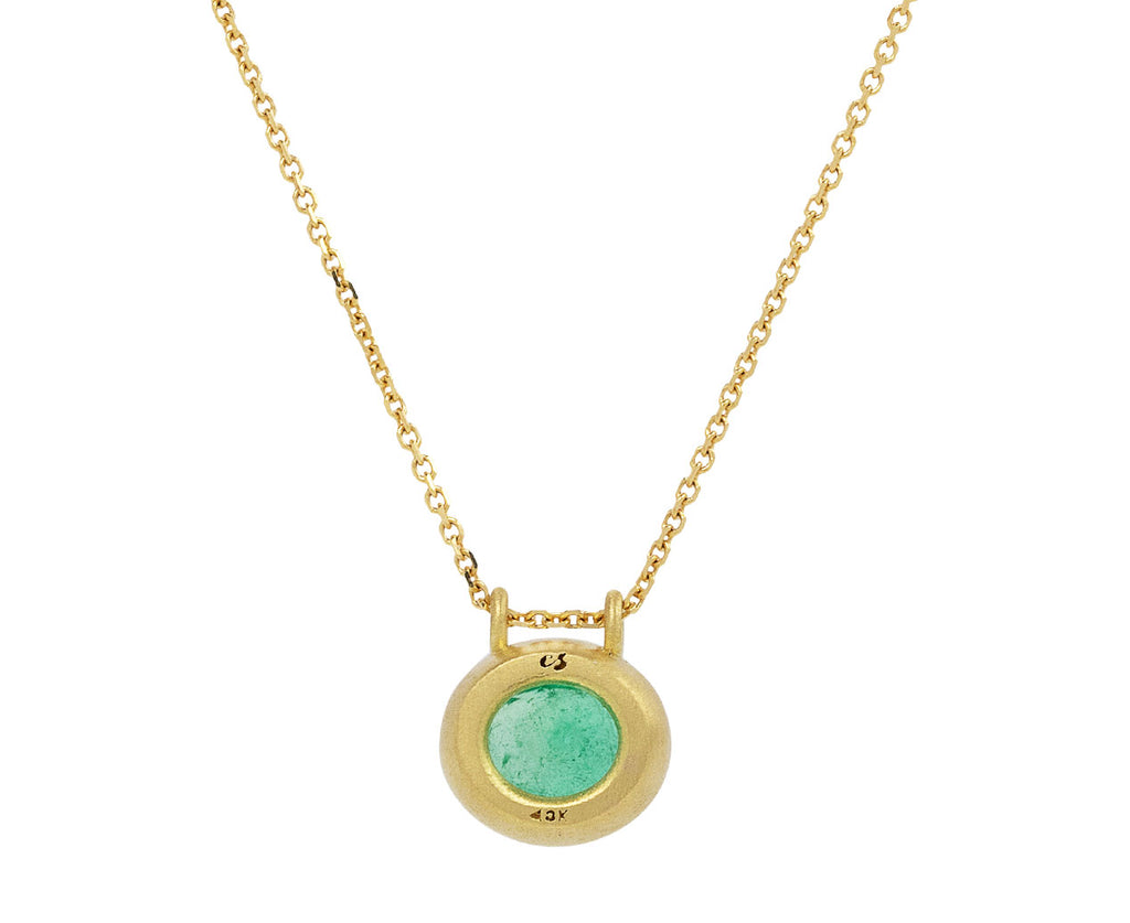 Oval Colombian Emerald Pendant Necklace