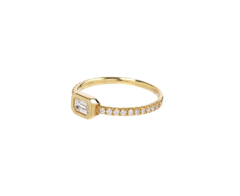Elizabeth Street Bezel Set Diamond Solitaire Ring Side View
