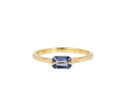 Emerald Cut Blue Sapphire Ring