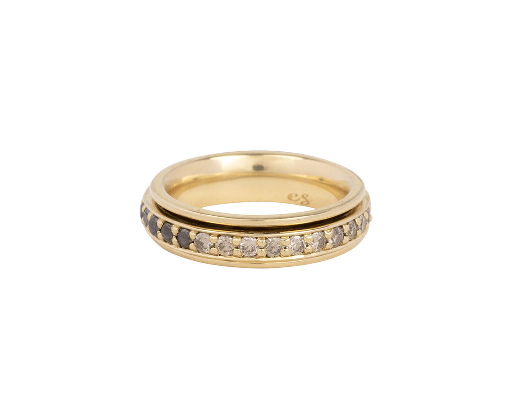 Champagne and Black Diamond Spinner Ring
