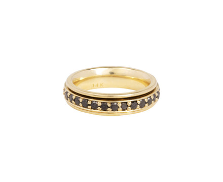 Champagne and Black Diamond Spinner Ring